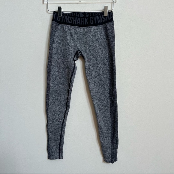 Gymshark Pants - Gymshark Flex Legging Charcoal Marl/Black Size M Logo Waistband